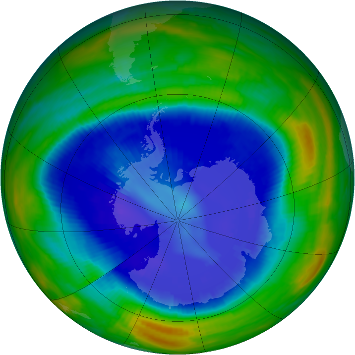 Antarctic ozone map for 04 September 1998